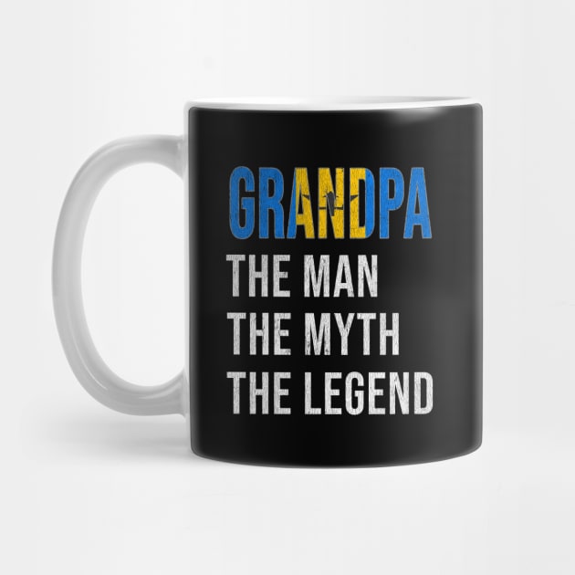 Grand Father Barbadian Grandpa The Man The Myth The Legend - Gift for Barbadian Dad With Roots From  Barbados by Country Flags